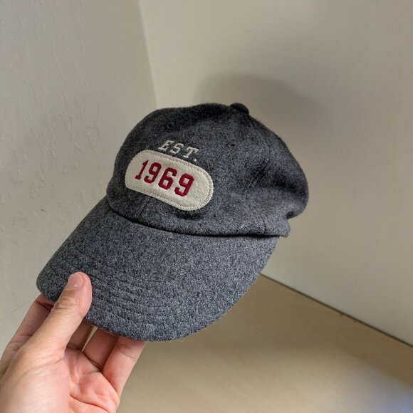 Vintage GAP Wool Hat 90s Gray Strapback – Leather Adjustable Back - Picture 4 of 8